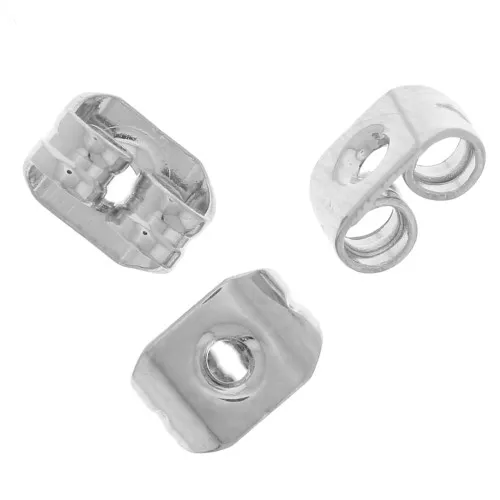 5x3.5mm Earring backs for Earstuds - Silver Tone x10