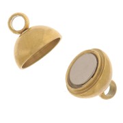 6mm - Stainless steel Magnetic ball clasp - Gold x1