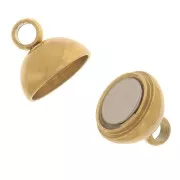 6mm - Stainless steel Magnetic ball clasp - Gold x1