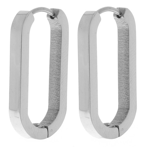 25x14mm 304L stainless steel Flattened oval hoop x2