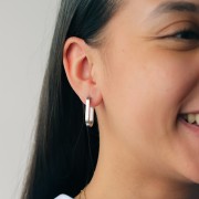 25x14mm 304L stainless steel Flattened oval hoop x2