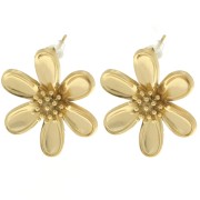 25x22mm Stainless steel 304L Daisy earstuds - Gold x2|raw }}