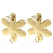 25x22mm Stainless steel 304L Daisy earstuds - Gold x2