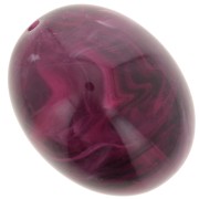 Olive bead 24x19 mm in translucent resin - Marbled garnet x1