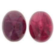 24x19mm Olive bead in translucent resin - Marbled garnet x1