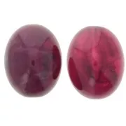 24x19mm Olive bead in translucent resin - Marbled garnet x1