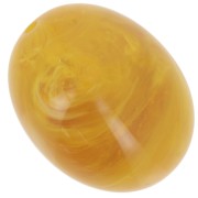 24x19mm Olive bead in translucent resin - Honey yellow marbled x1