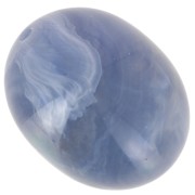24x19mm Olive bead in translucent resin - Blue-grey marbled x1