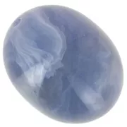 Beads - Perle olive en résine translucide 24x19 mm - Bleu gris marbré x1 Perle olive en résine translucide 24x19 mm - Bleu gris marbré x1