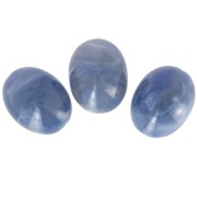 24x19mm Olive bead in translucent resin - Blue-grey marbled x1