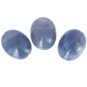 24x19mm Olive bead in translucent resin - Blue-grey marbled x1