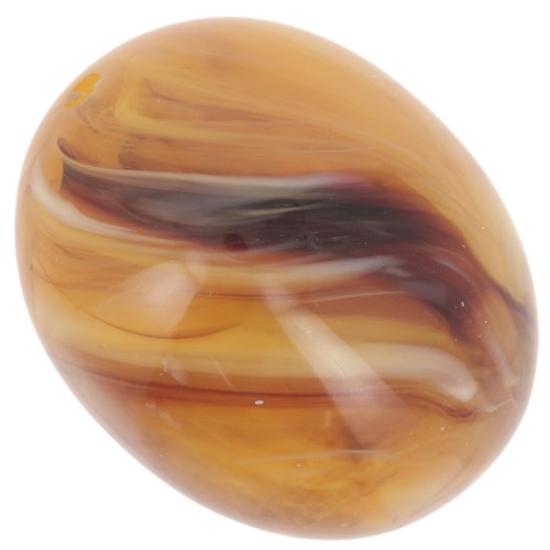 Olive bead 24x19 mm in translucent resin - Apricot marbled x1