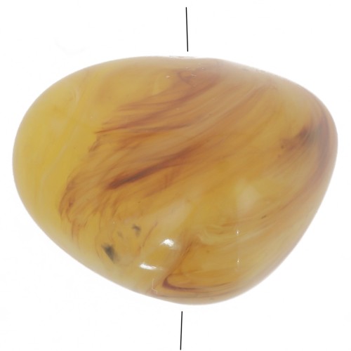 12x15mm Translucent resin nugget beads - Light marbled amber x6