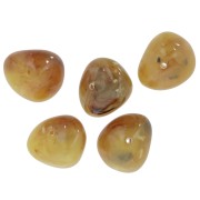 12x15mm Translucent resin nugget beads - Light marbled amber x6