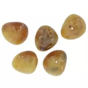 12x15mm Translucent resin nugget beads - Light marbled amber x6