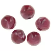 15mm round irregular beads in translucent resin - Marbled garnet x4