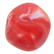 15mm round irregular beads in opaque resin - Grenadine marbled x4|raw }}