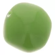 15mm round irregular beads in opaque resin - Avocado green x4