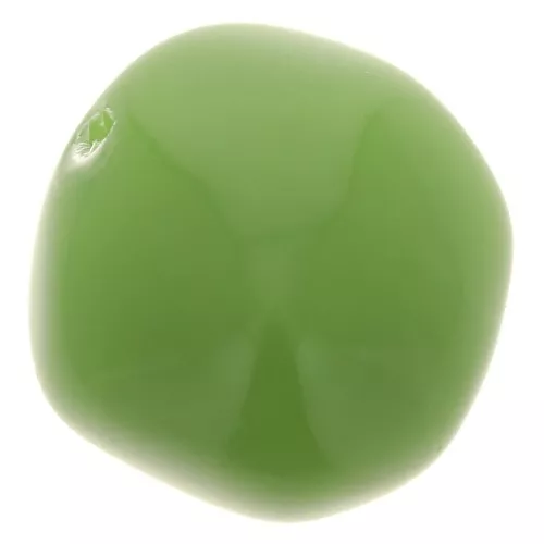 15mm round irregular beads in opaque resin - Avocado green x4