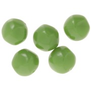 15mm round irregular beads in opaque resin - Avocado green x4