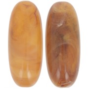 34x14 mm olive bead in translucent resin - Apricot marbled x1