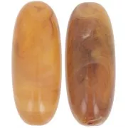 34x14 mm olive bead in translucent resin - Apricot marbled x1