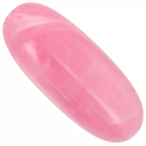 34x14 mm olive bead in translucent resin - Dark pink marbled x1