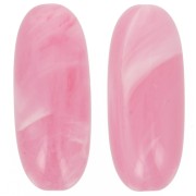 34x14 mm olive bead in translucent resin - Dark pink marbled x1