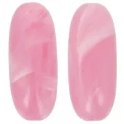 34x14 mm olive bead in translucent resin - Dark pink marbled x1