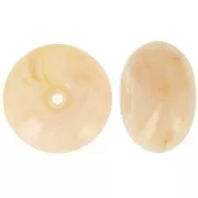 16 mm bead roundel in translucent resin - Beige - Rosé marbled x1