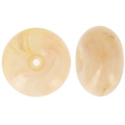 16mm Round bead in translucent resin - Beige - Rosé marbled x1