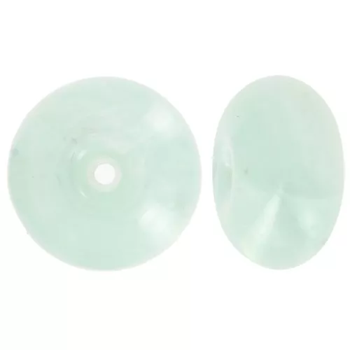 16 mm translucent resin bead rondelle - Marbled frosted blue x1