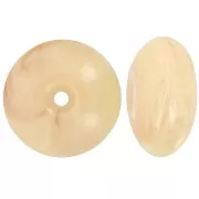 18x9mm Round bead in translucent resin - Beige - Rosé marbled x1