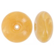 18x9 mm translucent resin bead rondelle - Honey yellow marbled x1