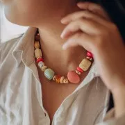 18x9mm Round bead Translucent resin bead rondelle - Honey yellow marbled x1