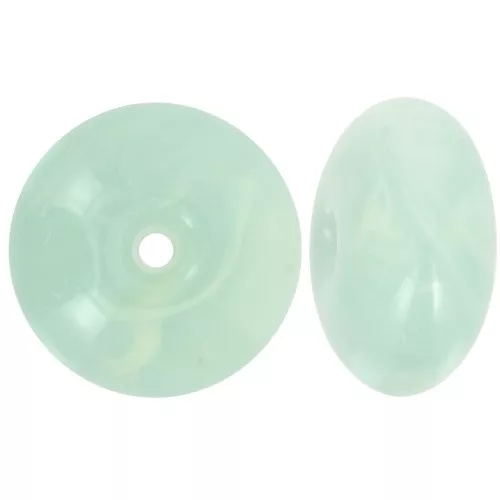 Bead rondelle 18x9 mm in translucent resin - Marbled frosted blue x1