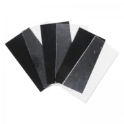 Assortment of Murano Glass Tiles, COE104, 5x10 cm, Black/Clear