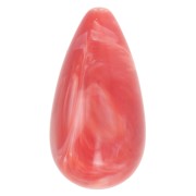 26x14mm Pear opaque resin bead - Grenadine marbled x1