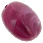 21x15 mm olive bead in translucent resin - Marbled garnet x1