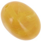 21x15 mm olive bead in translucent resin - Honey yellow marbled x1