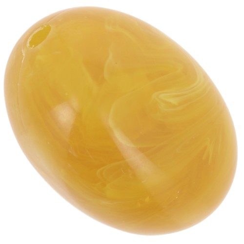 21x15 mm olive bead in translucent resin - Honey yellow marbled x1