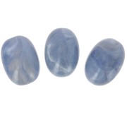 21x15 mm olive bead in translucent resin - Blue-grey marbled x1