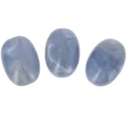21x15 mm olive bead in translucent resin - Blue-grey marbled x1