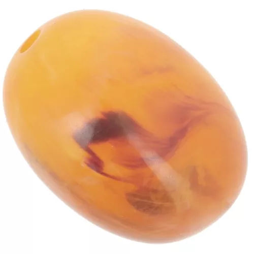 21x15 mm olive bead in translucent resin - Apricot marbled x1
