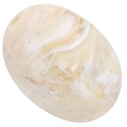 21x15 mm olive bead in opaque resin - Beige marbled brown - gold x1