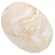 21x15 mm olive bead in opaque resin - Beige marbled brown - gold x1