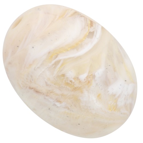 21x15 mm olive bead in opaque resin - Beige marbled brown - gold x1