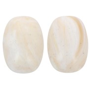 21x15 mm olive bead in opaque resin - Beige marbled brown - gold x1