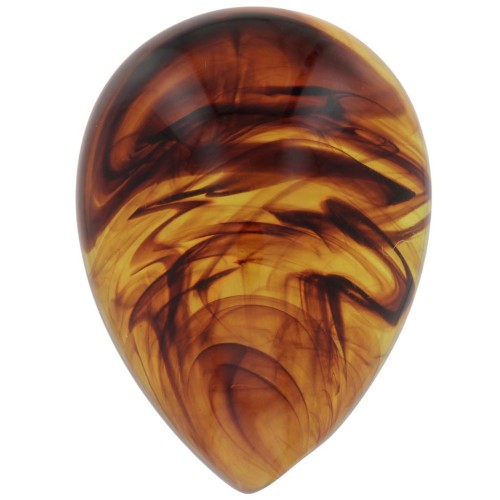 25x18mm pear shaped cabochon in translucent resin - Marbled amber x1