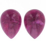 25x18mm pear shaped cabochon in translucent resin - Marbled garnet x1